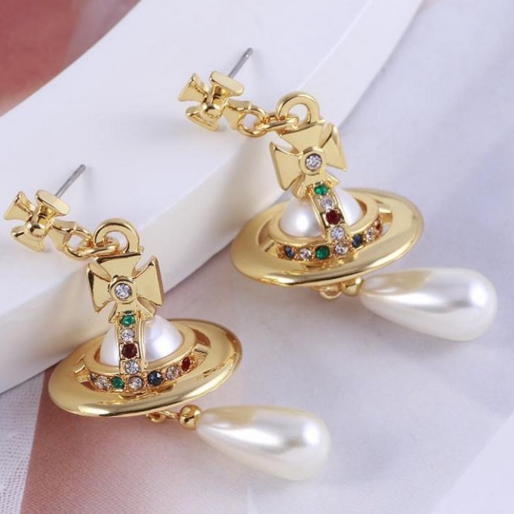 Vivienne Westwood Gold and Pearl Earrings